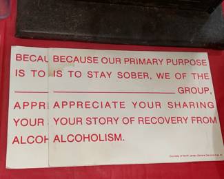 Vintage AA (Alcoholics Anonymous) Signs