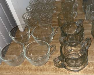 Crystal Glasses, Syrup Pitchers, Etc.