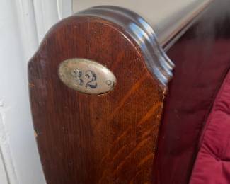 Antique Church Pew Bench W/ Cushion