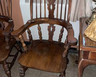 Wooden Club Chairs W/ Arm Rests (2 Available)