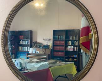 Antique Round Framed Mirror