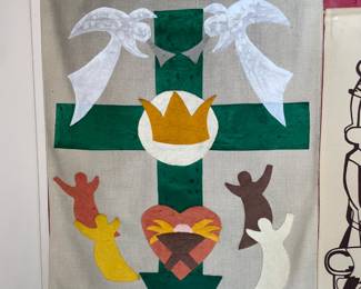 Vintage Handmade Felt Banner