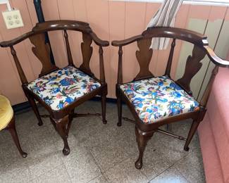 Vintage Wooden Corner Chair (2 Available)
