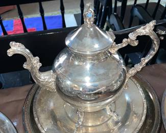 Silver Plated Teapot W/ Tray