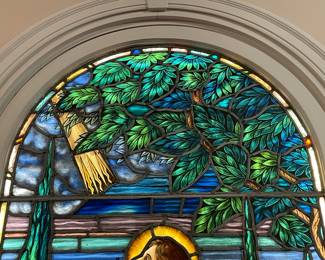 STUNNING Jesus In The Garden Of Gethsemane Stained Glass Window