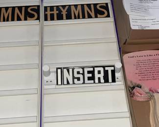 Vintage Hanging Hymn Boards W/ Interchangeable Letters, Numbers, Etc.