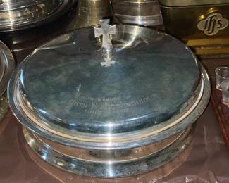 Silver Plated Communion Tray W/ Cover