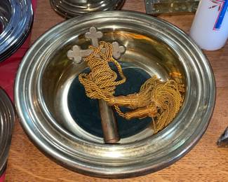 Vintage Donation/Offering/Collection Bowl W/ Felt Liner