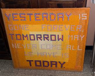 Oversized Handmade Fabric & Wood Wall Plaque