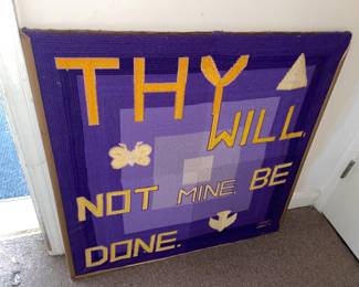 Oversized Handmade Fabric & Wood Wall Plaque