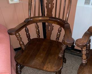 Wooden Club Chairs W/ Arm Rests (2 Available)