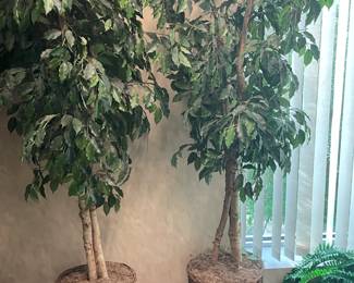 An Assortment Of Faux Plants, Ivy, Floral Arrangements, & OVERSIZED Trees
