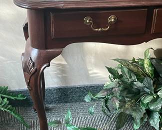 Wooden Console Table W/ 3 Drawers & Brass Hardware (Ethan Allen)