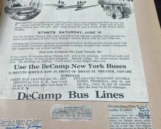 DeCamp Bus Lines Handmade Scrapbooks W/ Vintage & Original Newspaper Clippings Featuring The 1939/1940 NY World's Fair