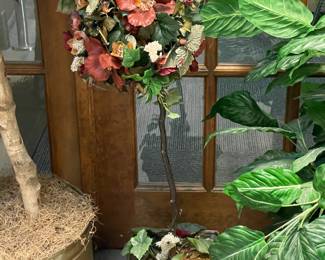An Assortment Of Faux Plants, Ivy, Floral Arrangements, & OVERSIZED Trees