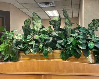 An Assortment Of Faux Plants, Ivy, Floral Arrangements, & OVERSIZED Trees