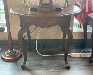 Round Wooden Accent Table