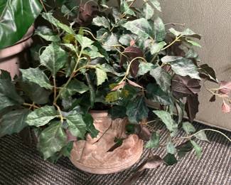 An Assortment Of Faux Plants, Ivy, Floral Arrangements, & OVERSIZED Trees