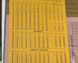 Original Vintage DeCamp Bus Lines Timetables