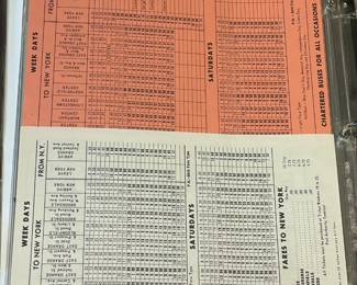 Original Vintage DeCamp Bus Lines Timetables