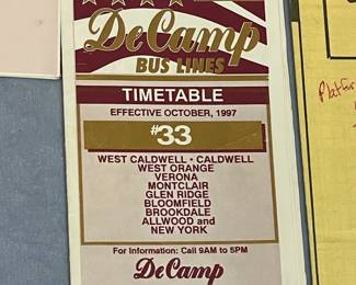 Original Vintage DeCamp Bus Lines Timetables