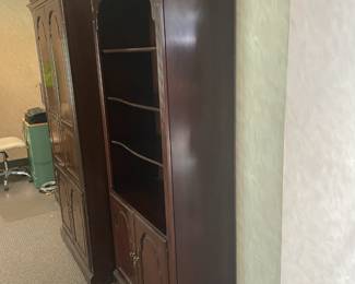 MASSIVE 3 Piece Sectional Wall Unit (2 Bookshelves & 1 Center Cabinet)