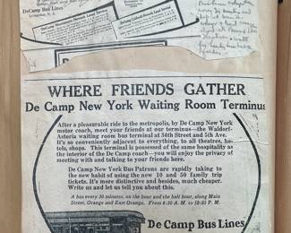 DeCamp Bus Lines Handmade Scrapbooks W/ Vintage & Original Newspaper Clippings Featuring The 1939/1940 NY World's Fair