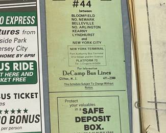 Original Vintage DeCamp Bus Lines Timetables