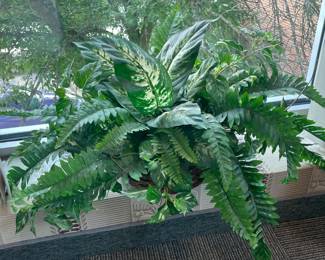 An Assortment Of Faux Plants, Ivy, Floral Arrangements, & OVERSIZED Trees
