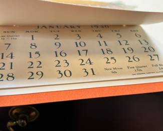 ORIGINAL 1939 & 1940 NY World's Fair Blue & Orange Calendars Personalized For DeCamp Bus Lines