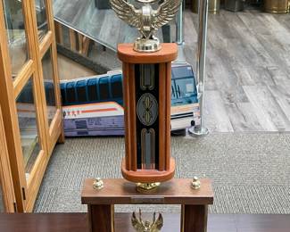 Assorted Trophies Awarded To DeCamp Bus Lines