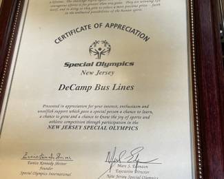 Assorted Award Plaques Awarded To DeCamp Bus Lines