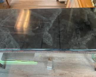 Wood Carved Console Table W/ Marble Top