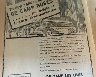 DeCamp Bus Lines Handmade Scrapbooks W/ Vintage & Original Newspaper Clippings Featuring The 1939/1940 NY World's Fair