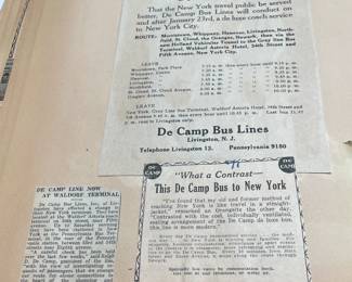 DeCamp Bus Lines Handmade Scrapbooks W/ Vintage & Original Newspaper Clippings Featuring The 1939/1940 NY World's Fair