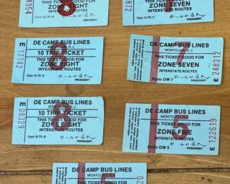 Vintage DeCamp Bus Lines Tickets