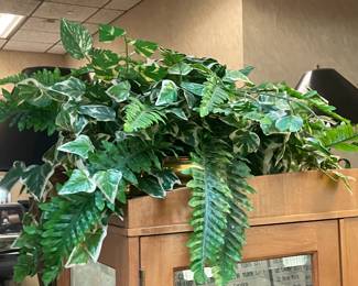 An Assortment Of Faux Plants, Ivy, Floral Arrangements, & OVERSIZED Trees