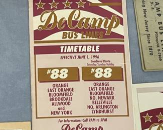 Original Vintage DeCamp Bus Lines Timetables