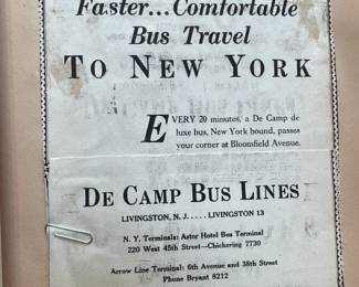 DeCamp Bus Lines Handmade Scrapbooks W/ Vintage & Original Newspaper Clippings Featuring The 1939/1940 NY World's Fair