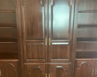 MASSIVE 3 Piece Sectional Wall Unit (2 Bookshelves & 1 Center Cabinet)