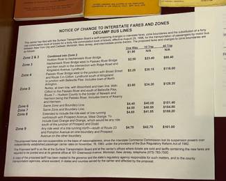 DeCamp Bus Lines "Notice Of Change To Interstate Fares And Zones" Sign