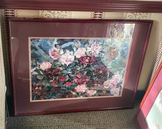 Framed Floral Artwork