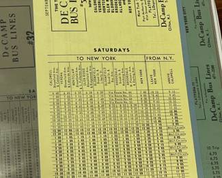 Original Vintage DeCamp Bus Lines Timetables