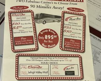 DeCamp Bus Lines Casino Charter Paper Ephemera
