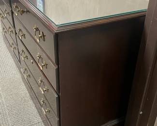 Wooden Filing Cabinet W/ 2 Drawers & Brass Hardware (Ethan Allen)