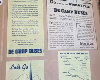 DeCamp Bus Lines Handmade Scrapbooks W/ Vintage & Original Newspaper Clippings Featuring The 1939/1940 NY World's Fair