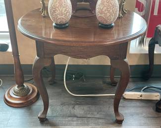 Round Wooden Accent Table