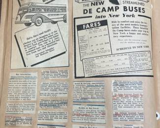 DeCamp Bus Lines Handmade Scrapbooks W/ Vintage & Original Newspaper Clippings Featuring The 1939/1940 NY World's Fair