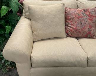 White Upholstered Love Seat (2 Available)