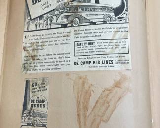 DeCamp Bus Lines Handmade Scrapbooks W/ Vintage & Original Newspaper Clippings Featuring The 1939/1940 NY World's Fair
